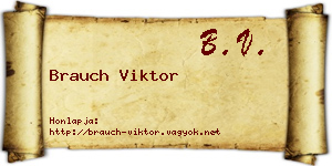 Brauch Viktor névjegykártya
